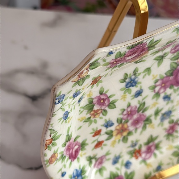 MM Japan Ceramic Floral Chintz Tray for Creamer & Sugar with Lid MMJ8 - Picture 3 of 8